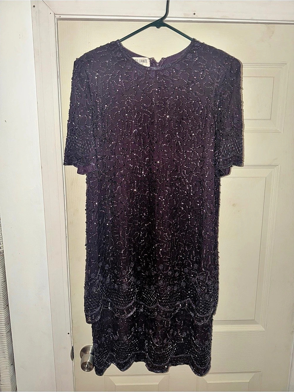 Brillante Sequin Midi Dress in Purple Size 1X Like New